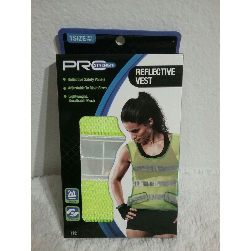 Pro Strength Reflective Safety Vest One Size Fits Most Adjustable Neon Yellow‎